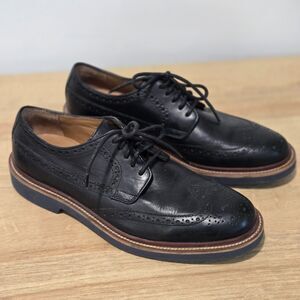 Cole Haan Briscoe Wingtip Shoes Mens Sz 7 Oxford Black C23836 Dress Retro Office